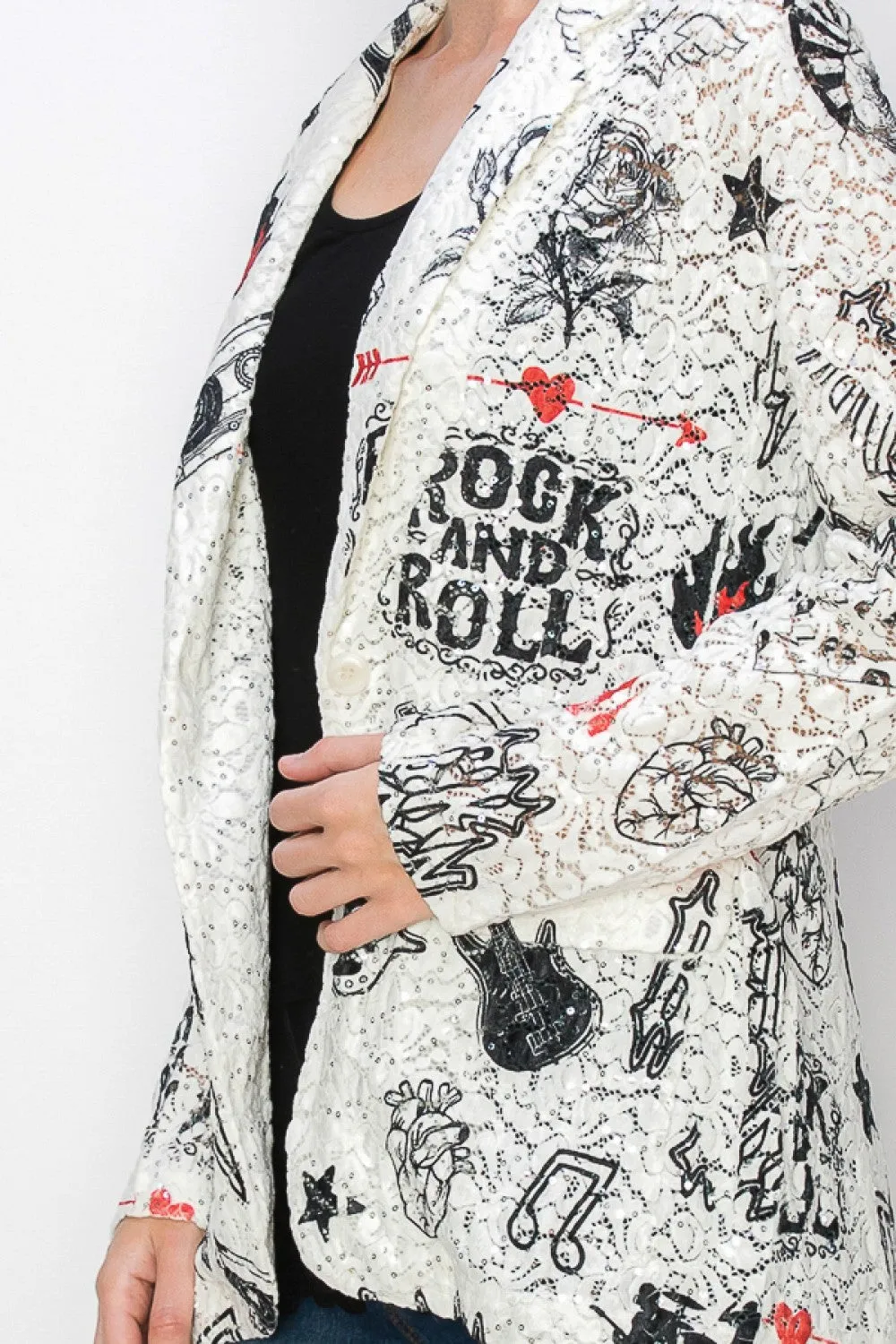 Lace and Sequin Rock n Roll Jacket #800