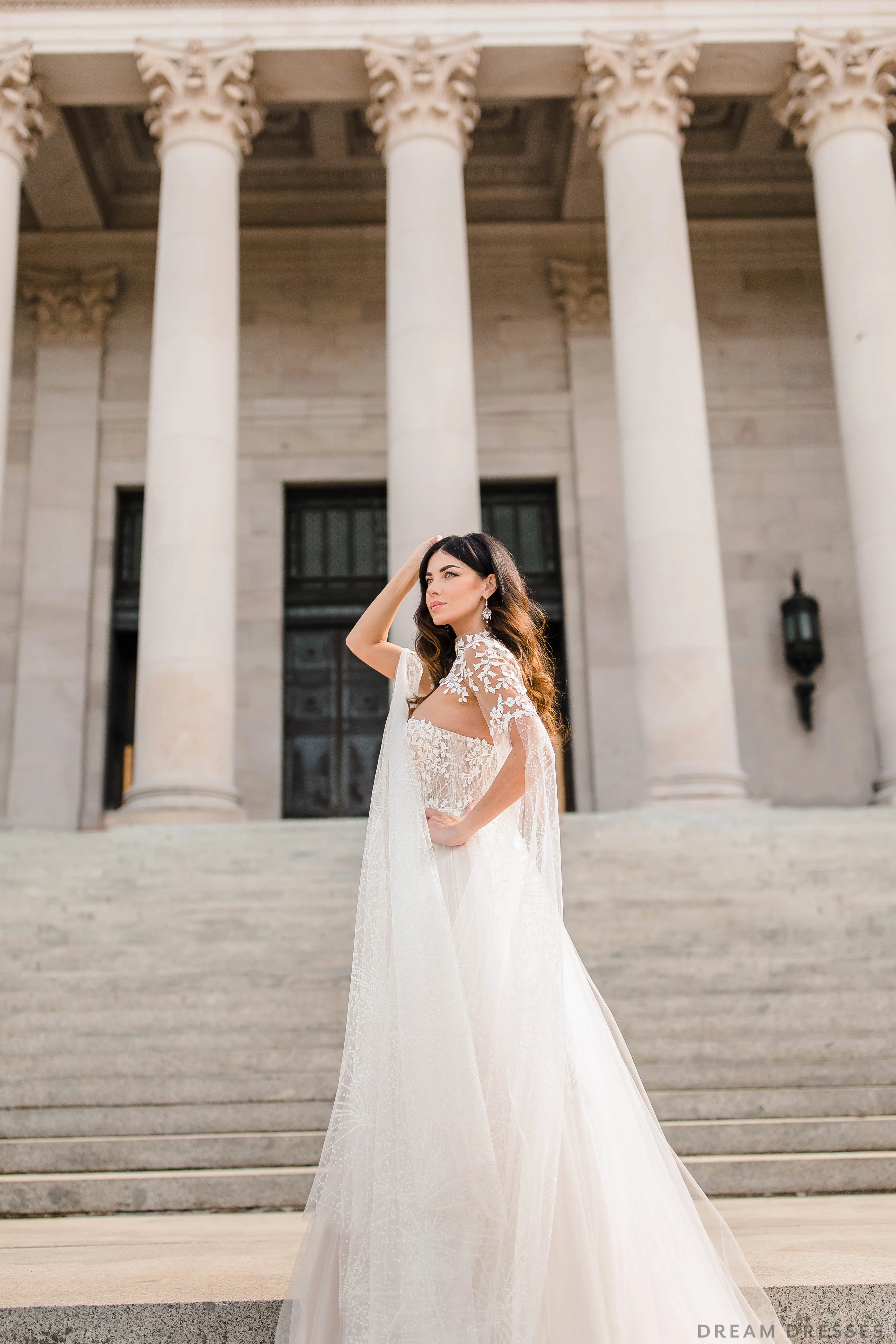 Lace Bridal Cape Sleeves (#CARINA)