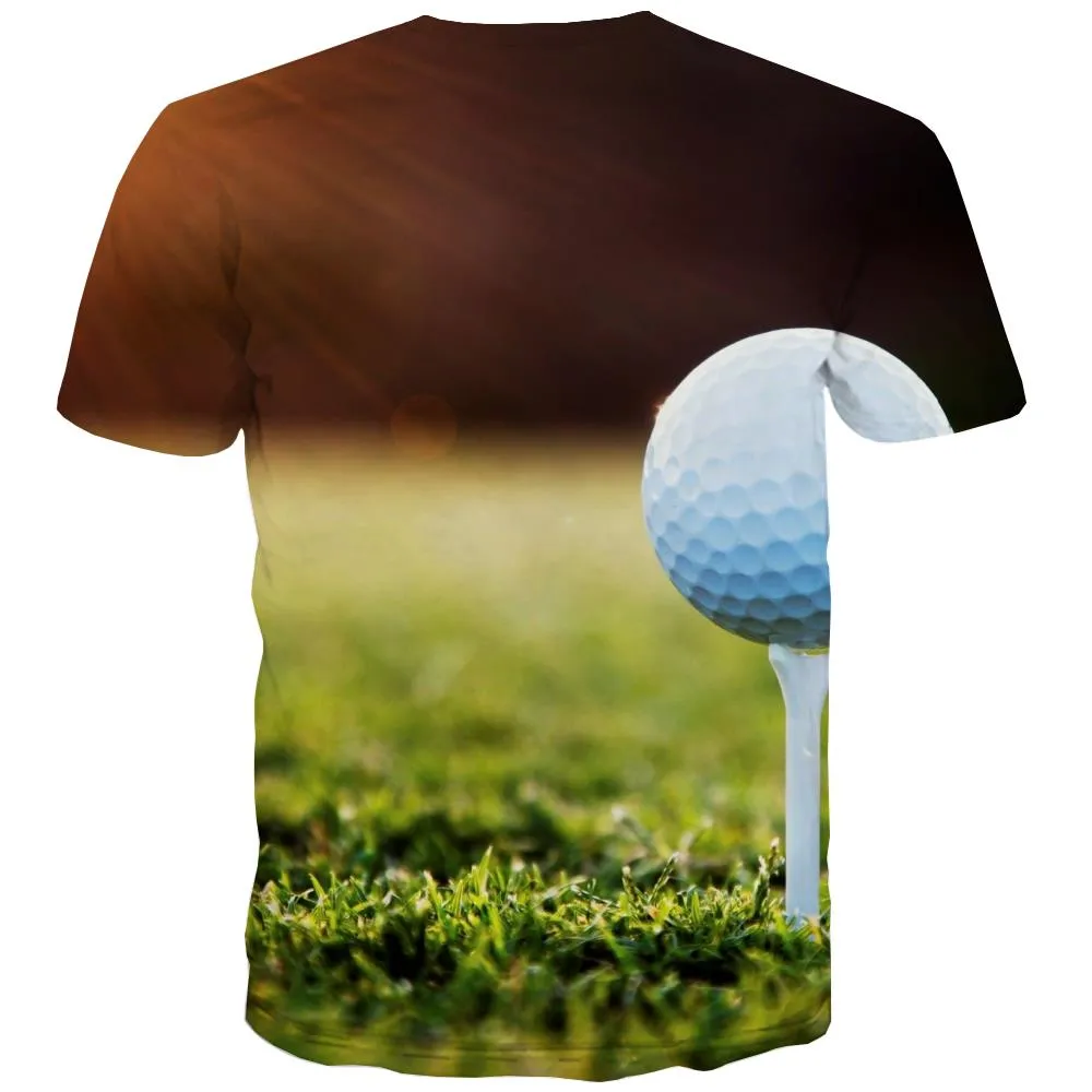 Lawn T-shirt Men Golf T-shirts Graphic Forest Tshirts Novelty Natural Shirt Print Game Tshirts Casual