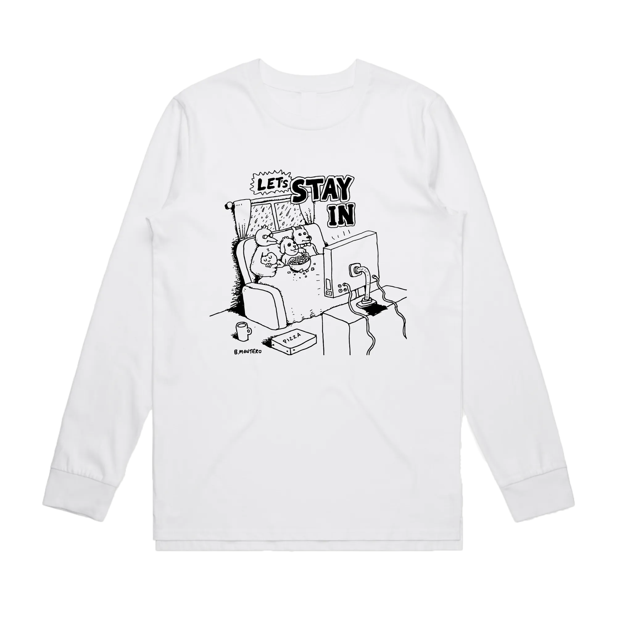 Let's Stay In / White Long Sleeve