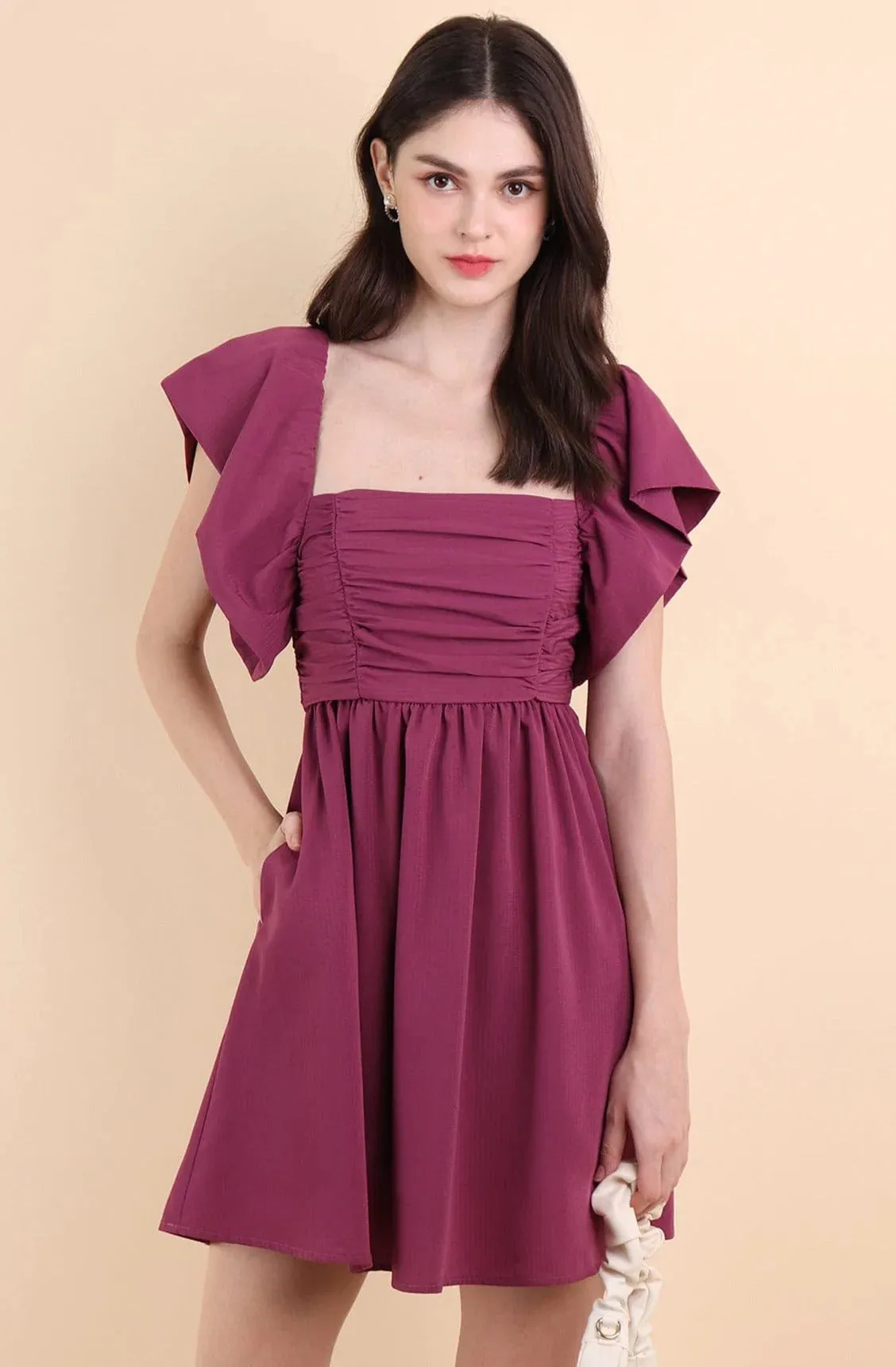 LILITH ROMPER DRESS ROSE MAGENTA