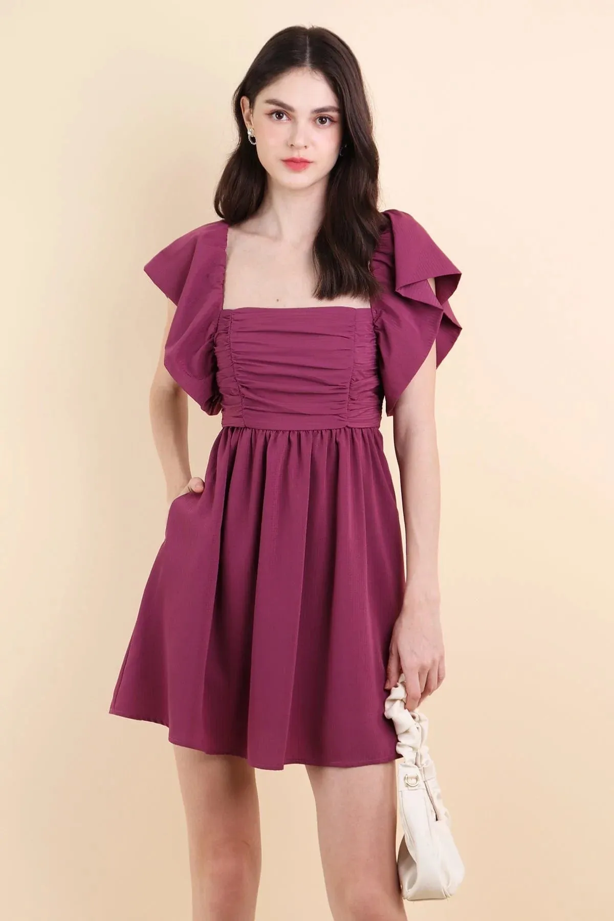 LILITH ROMPER DRESS ROSE MAGENTA