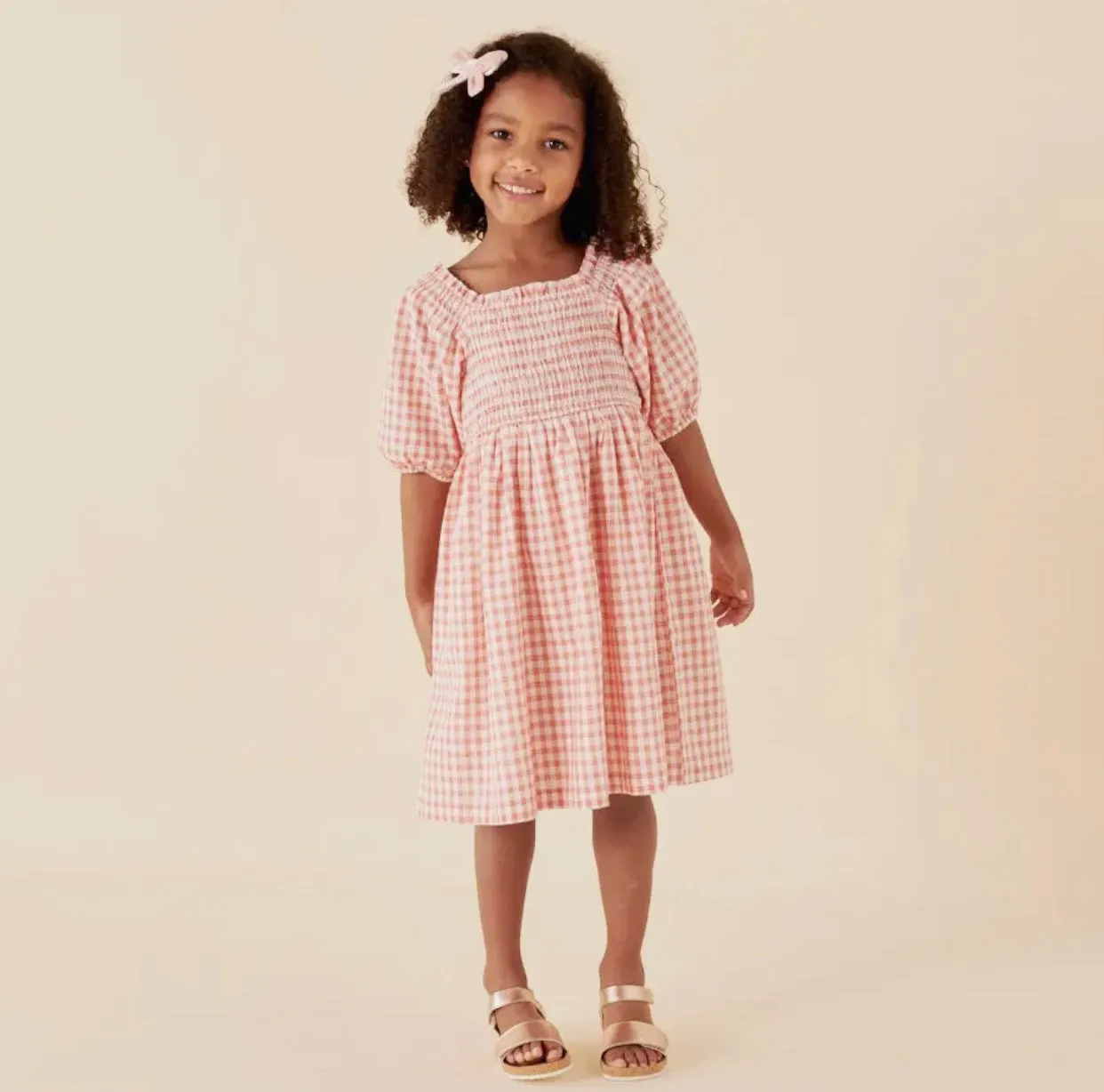 Lily Smocked Gingham Dress