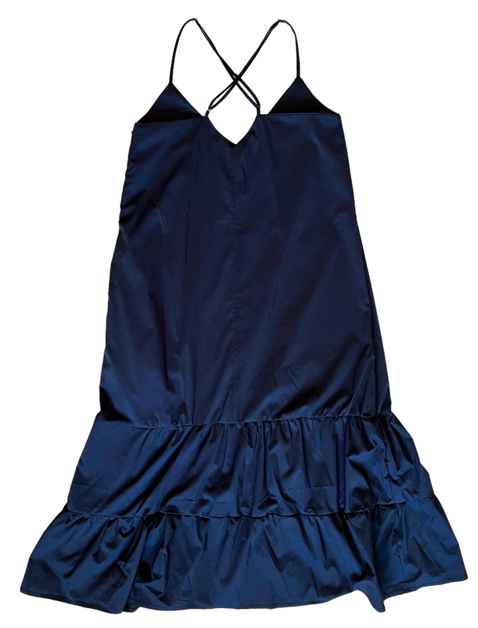 Long Ruffle Dress (Navy)