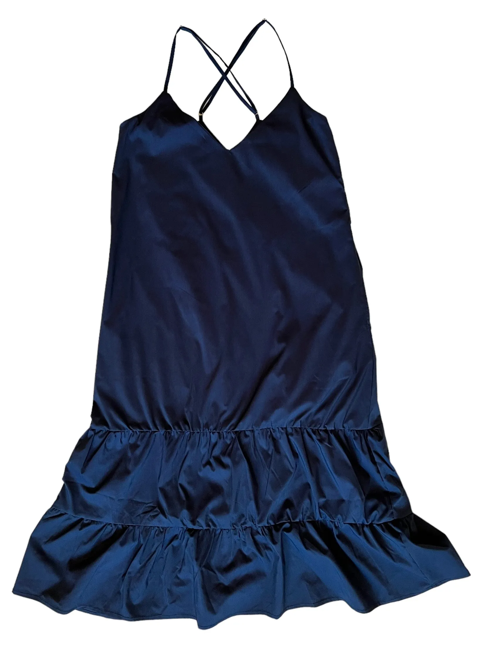 Long Ruffle Dress (Navy)