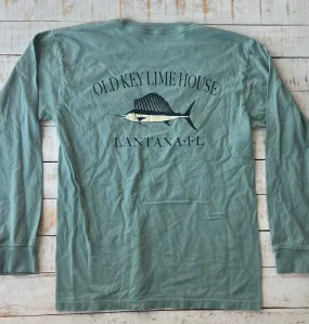 Long Sleeve Sailfish Pocket T-shirt, Bayside