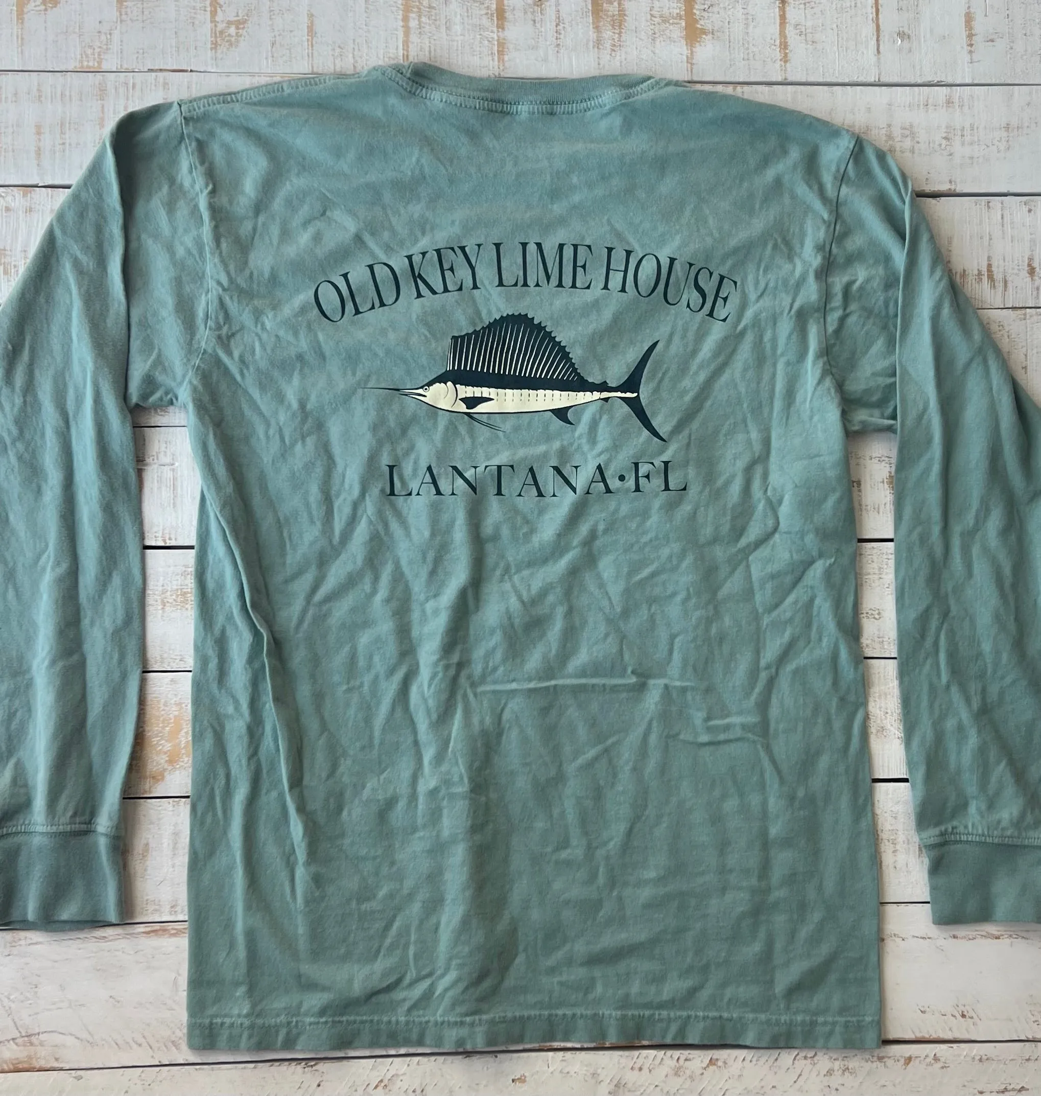 Long Sleeve Sailfish Pocket T-shirt, Bayside