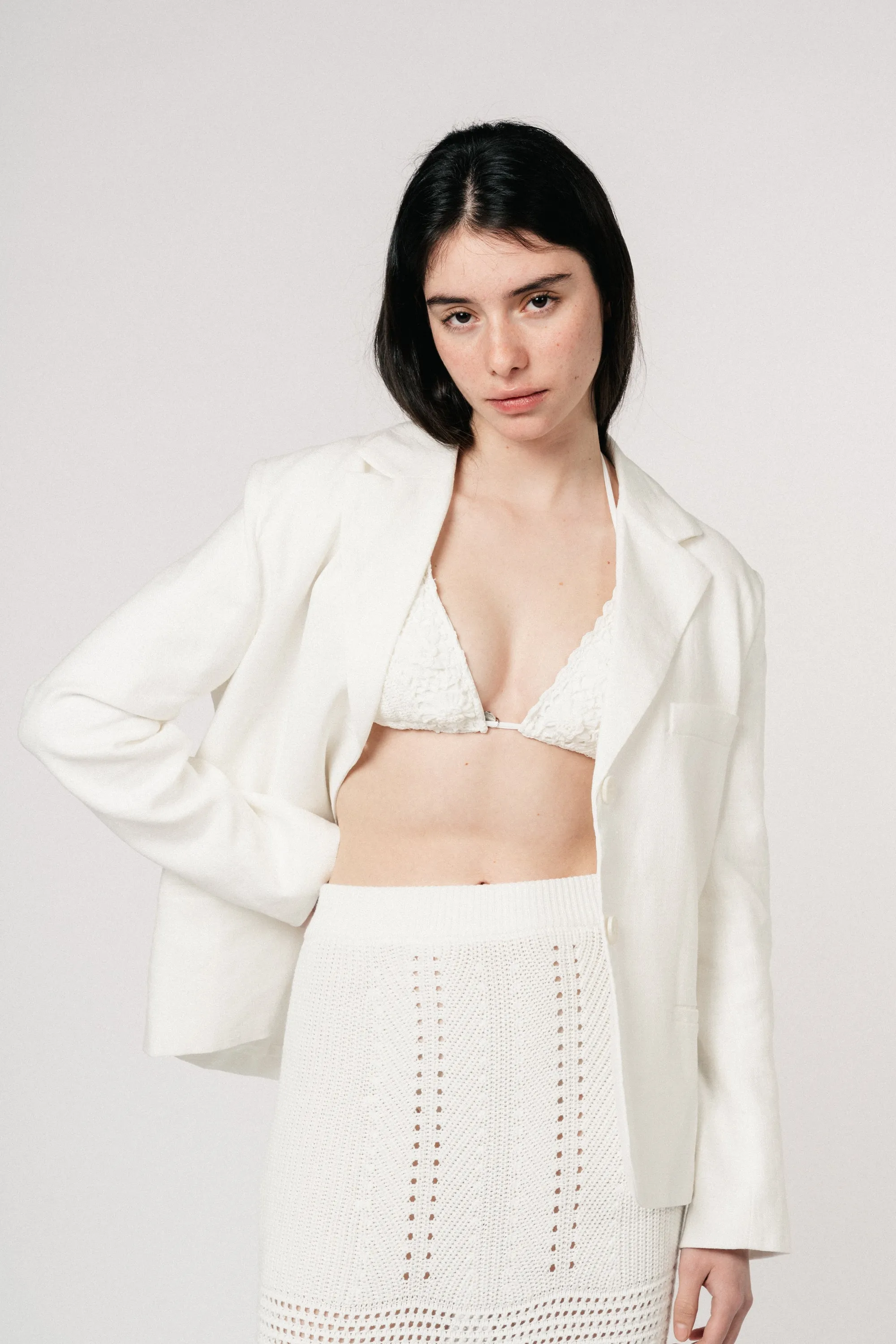 Ma Linen Blazer - White