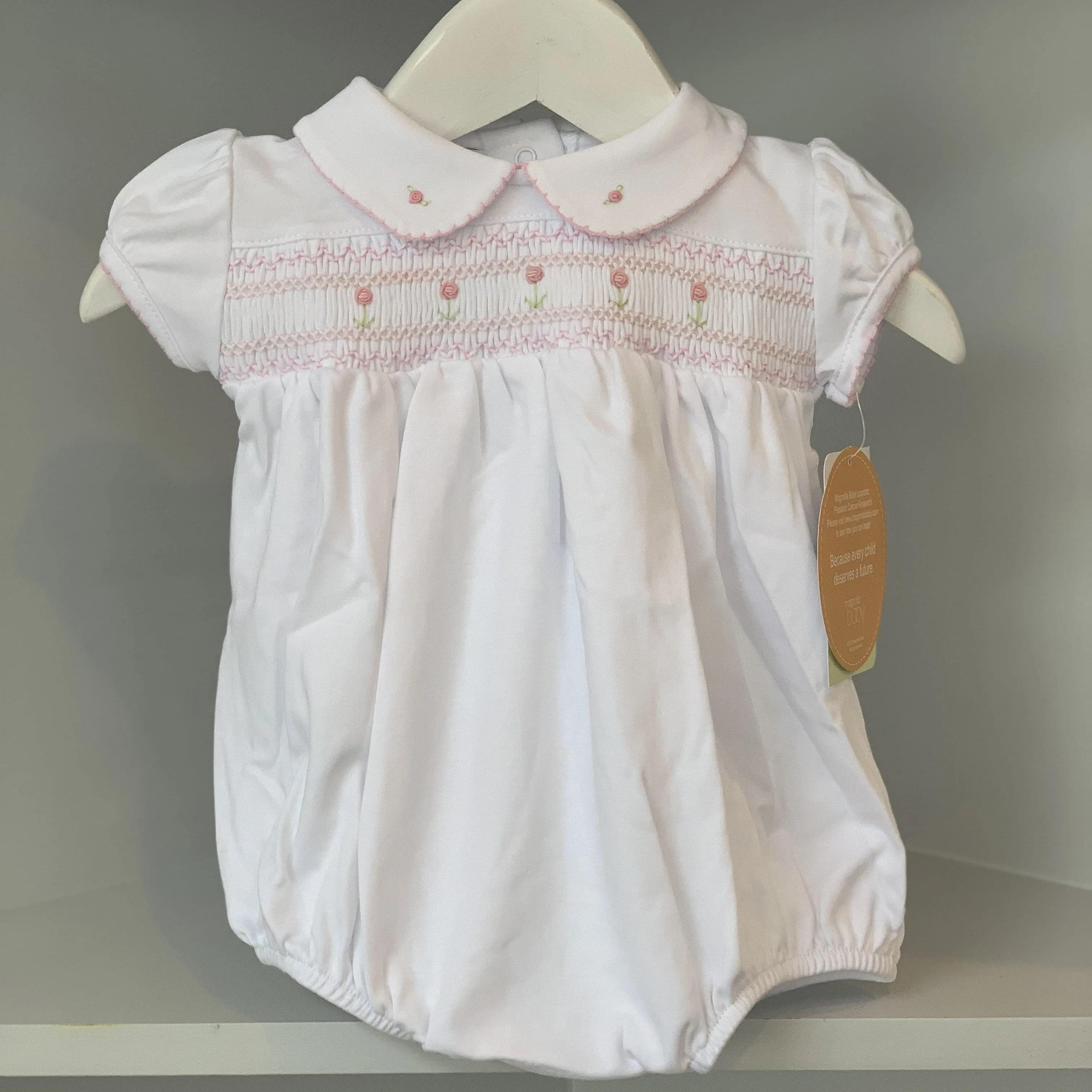 MAGNOLIA BABY - Becky & Ben’s Smocked Romper - Pink