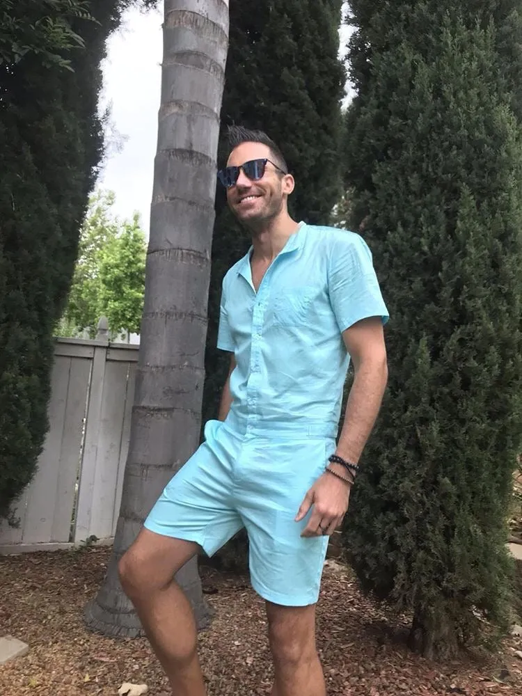 Male Romper - Sky Blue