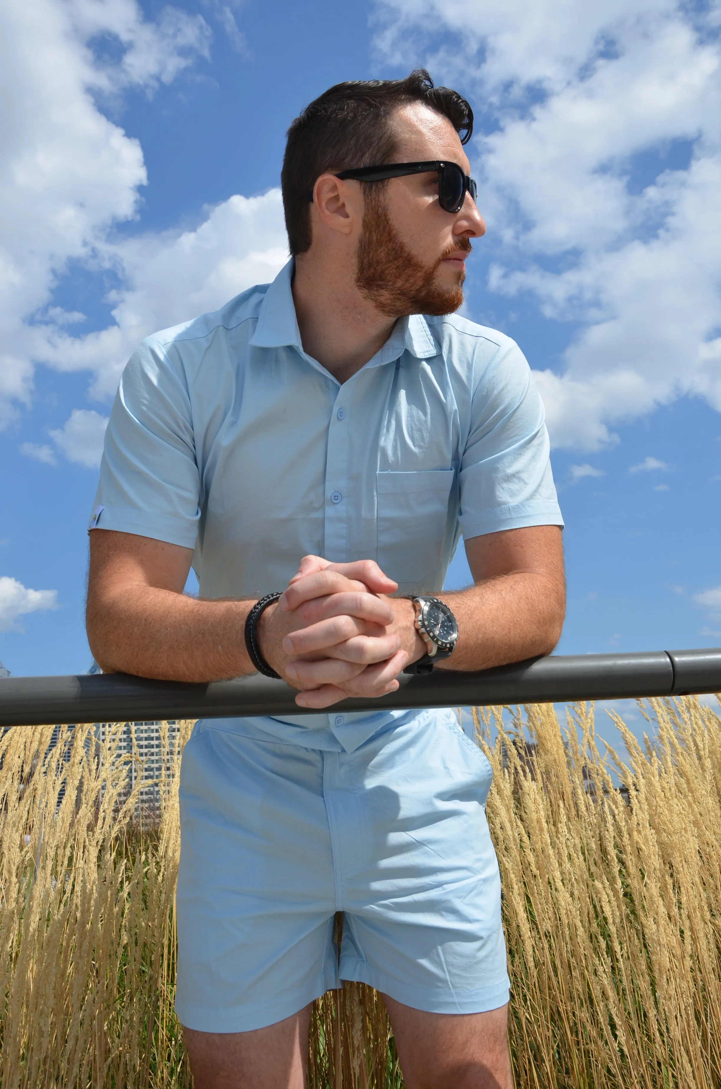 Male Romper - Sky Blue