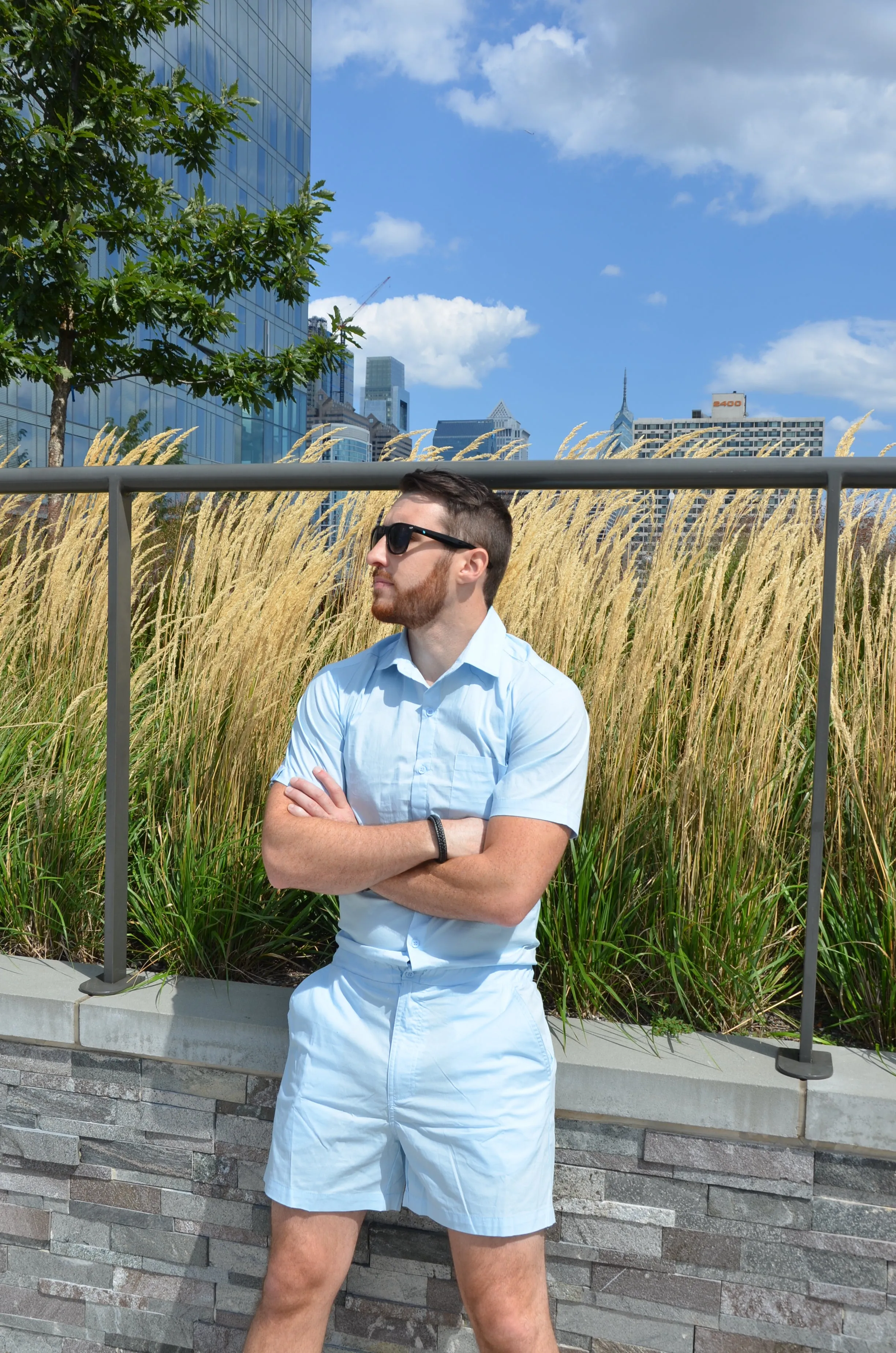 Male Romper - Sky Blue