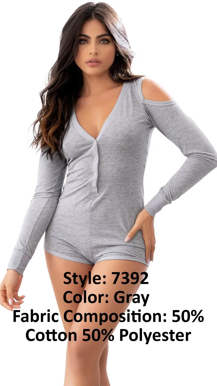 Mapale 7392 Long Sleeve Sleep Romper Color Gray