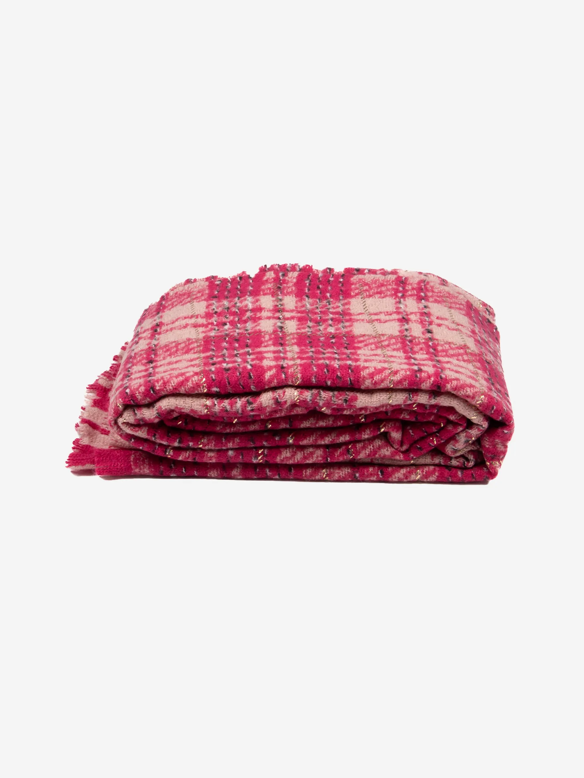 Mattie Lightweight Scarf - Fuchsia, Plaid Check