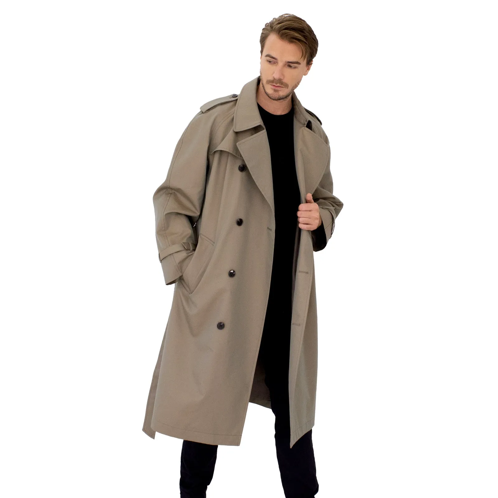 Men's Trench Coat British Military Style 48L - HK Collection Made in Japan