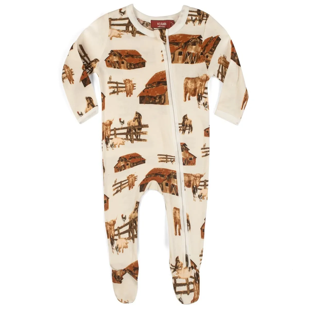 Milkbarn Organic Cotton Zipper Footed Romper