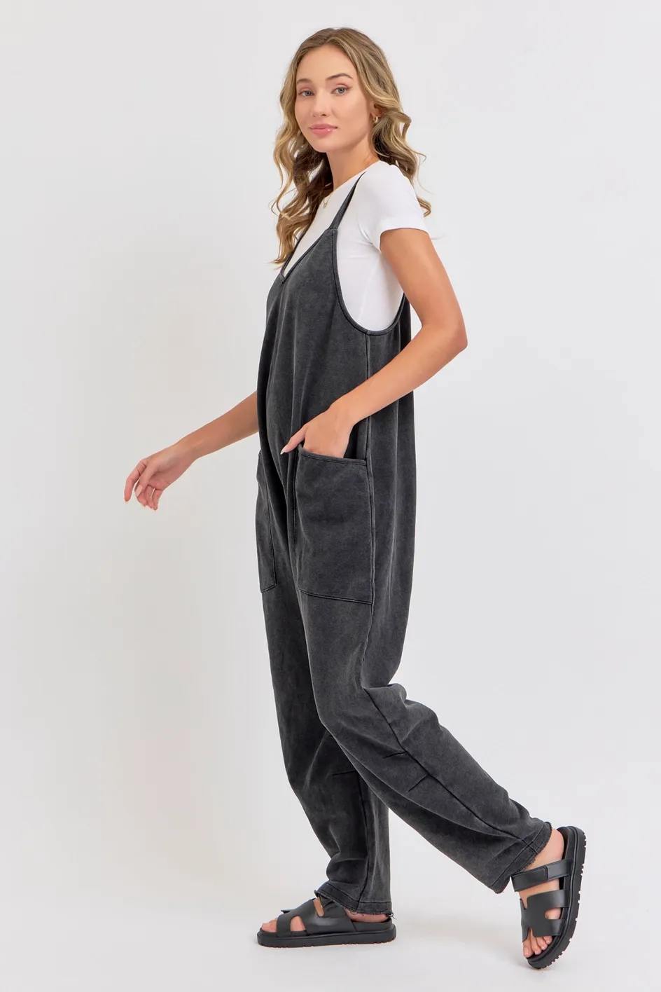 Mineral Washed French Terry Jumpsuit