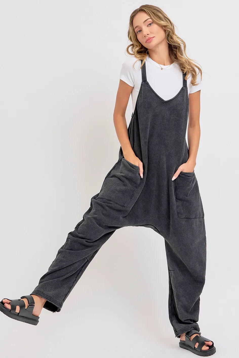 Mineral Washed French Terry Jumpsuit