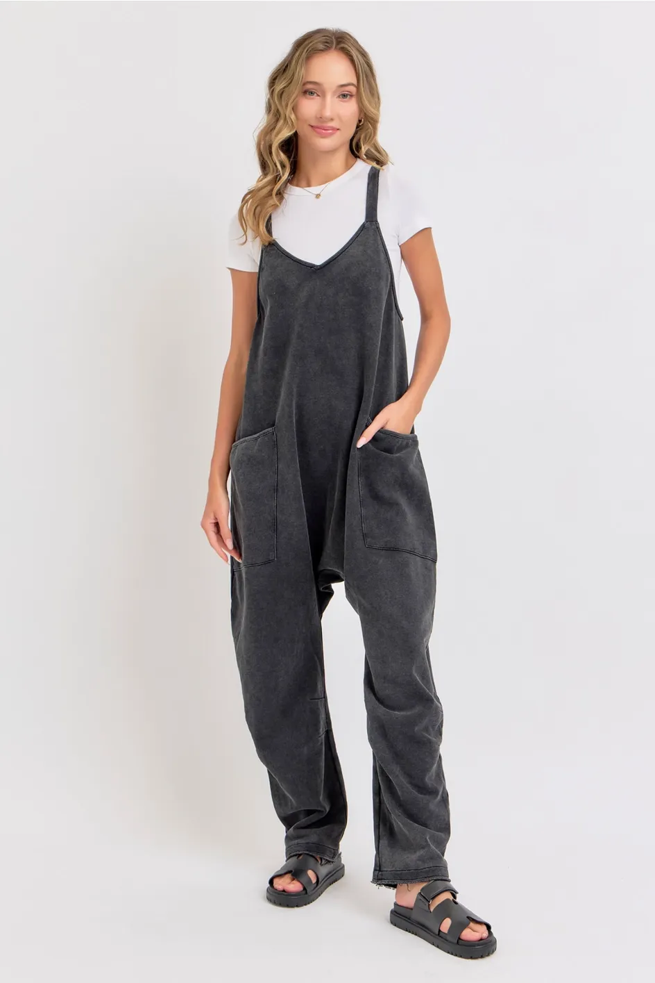 Mineral Washed French Terry Jumpsuit