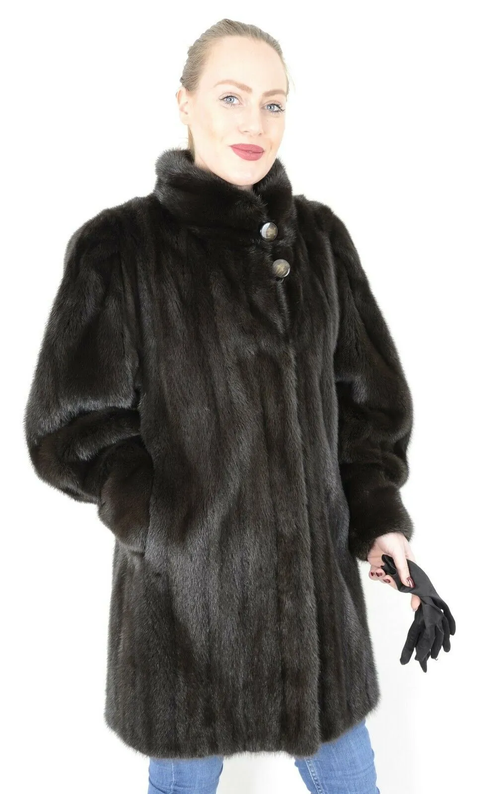 Mink Jacket with Mandarin Collar (Saga)