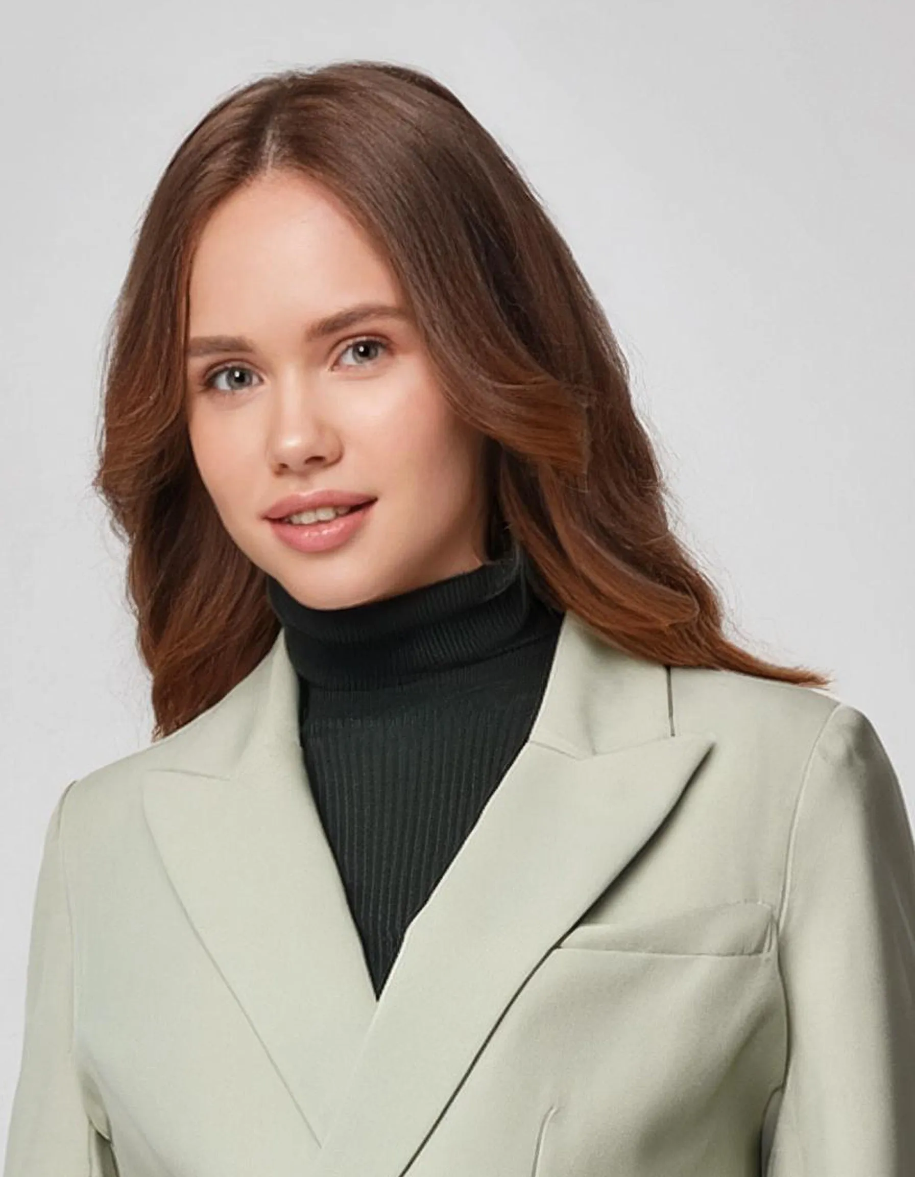 Mint Green Double-Breasted Blazer