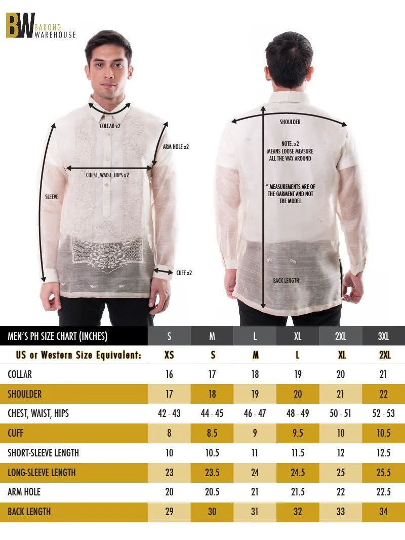 MO11 - Organza Barong Tagalog Red