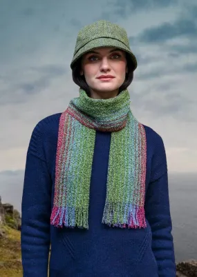 Mucros Skellig Scarf | Green Pink Mix