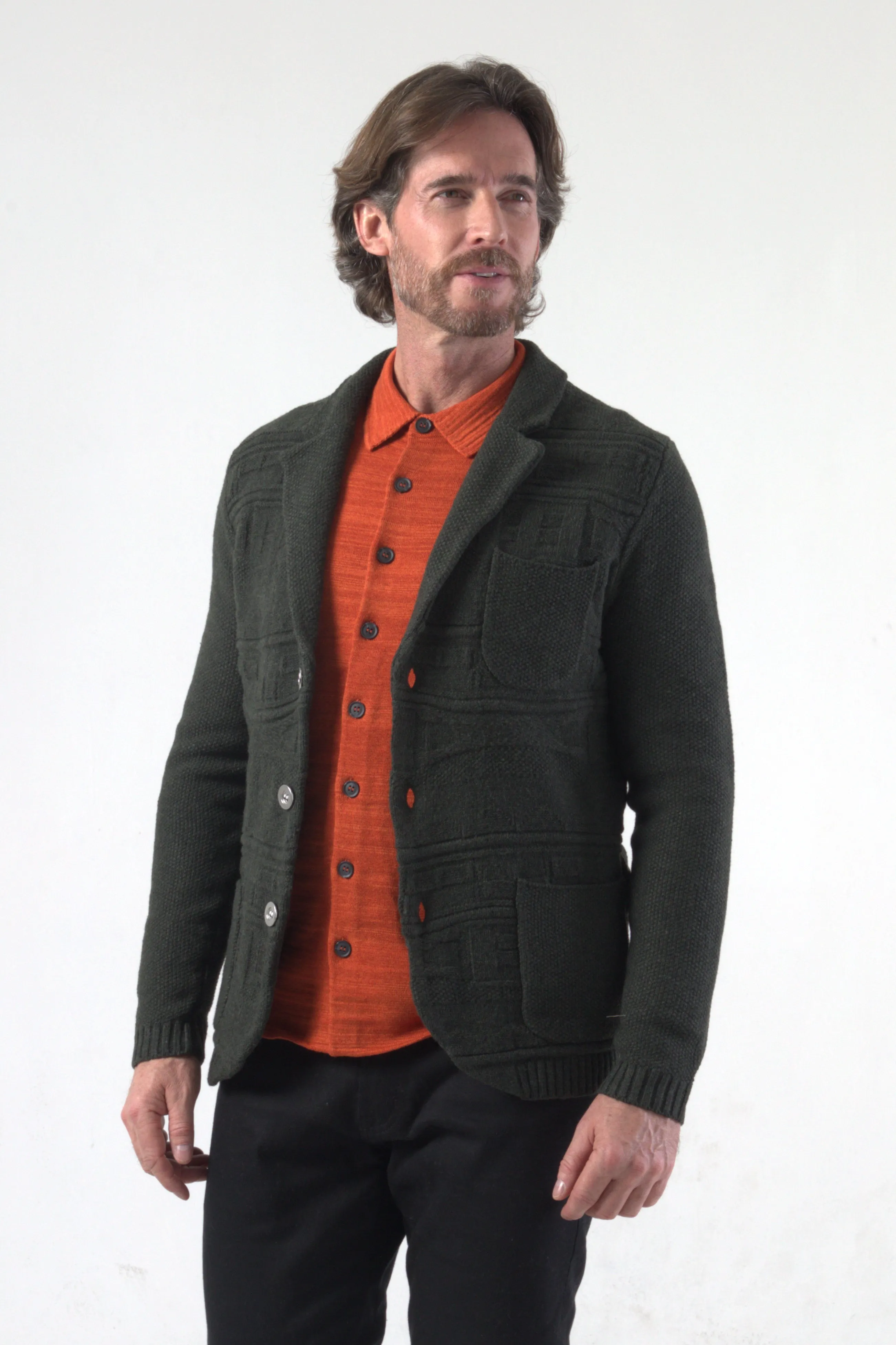 Multi Links Tuck Stitch Knit Blazer