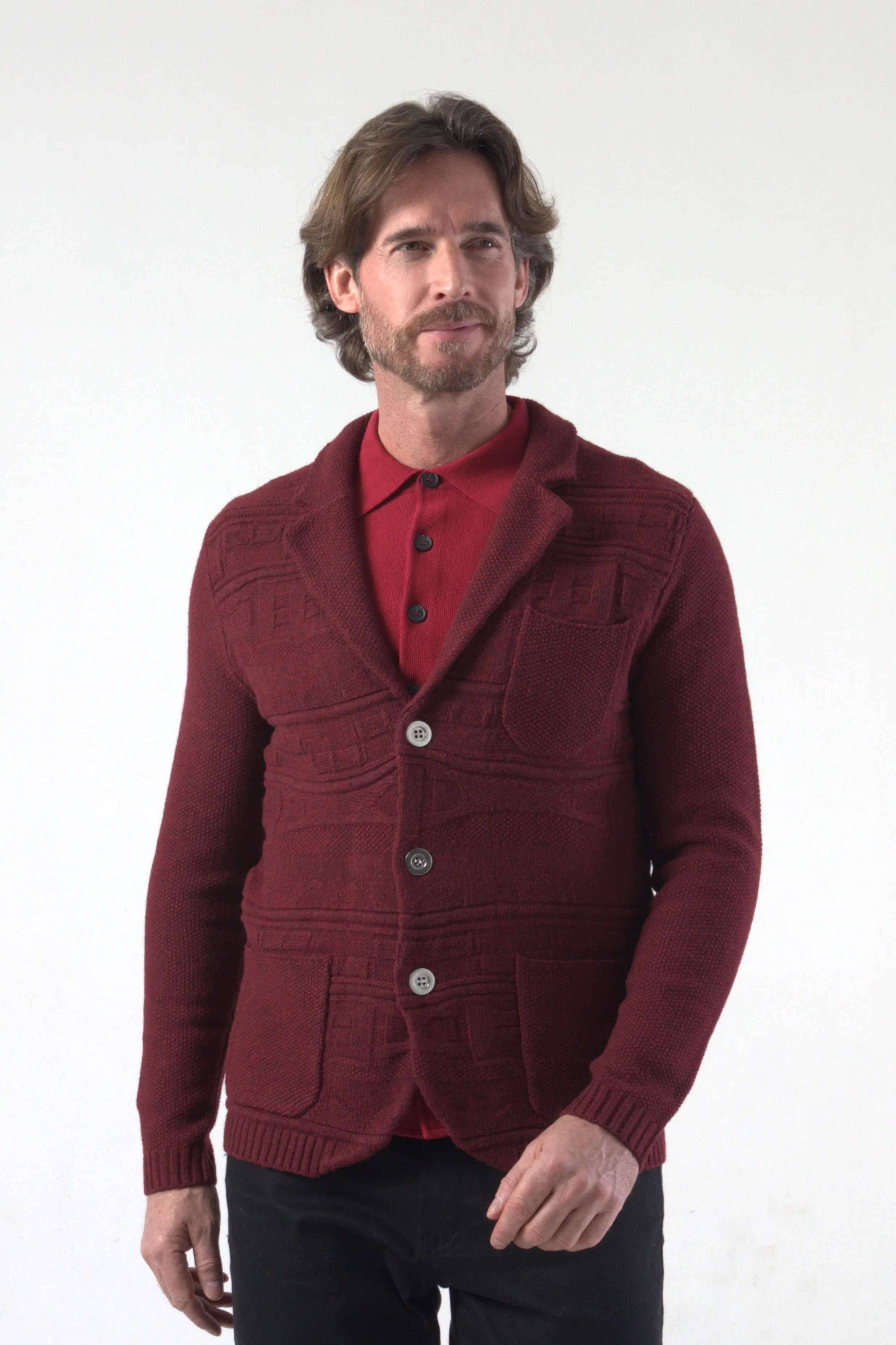 Multi Links Tuck Stitch Knit Blazer