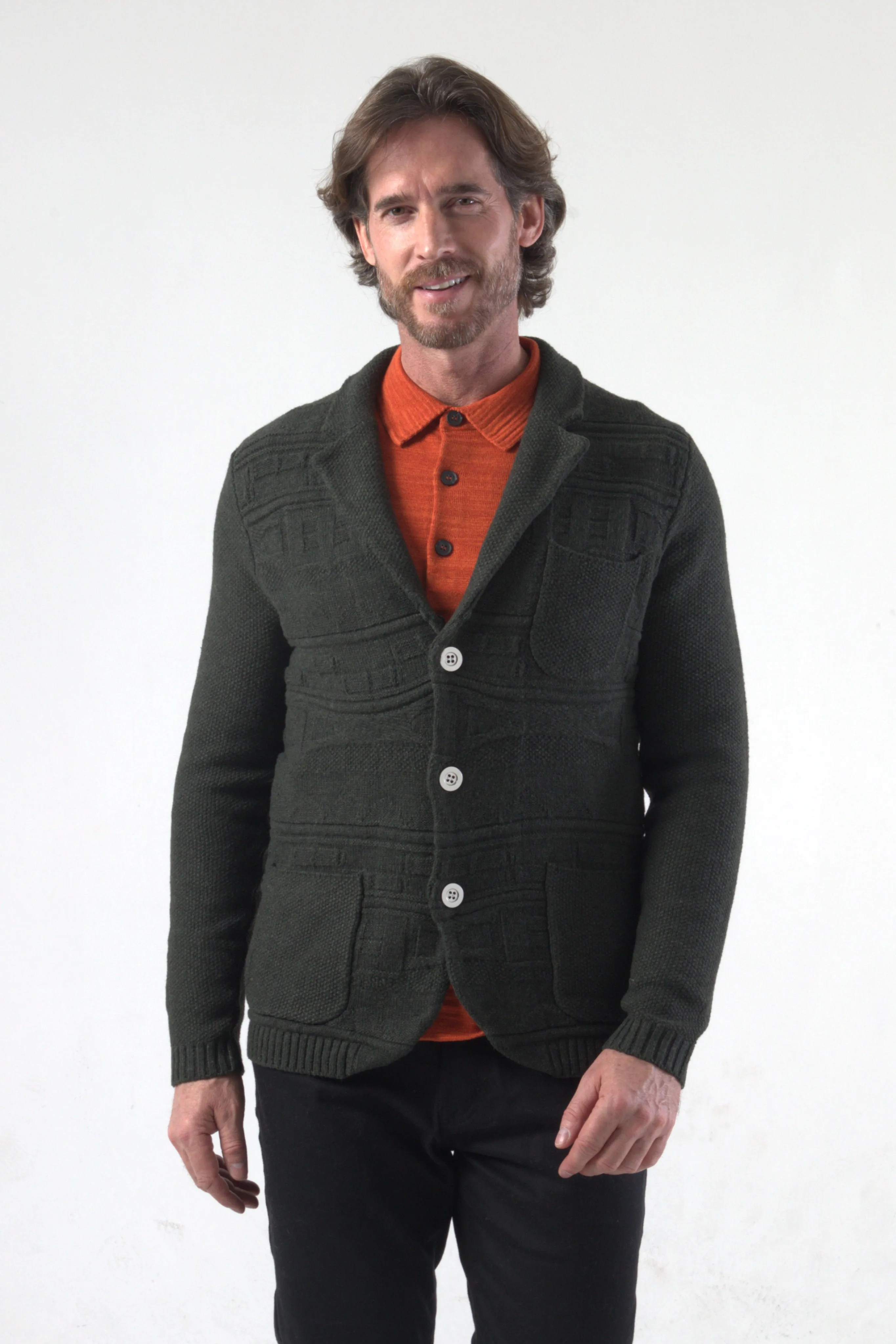 Multi Links Tuck Stitch Knit Blazer