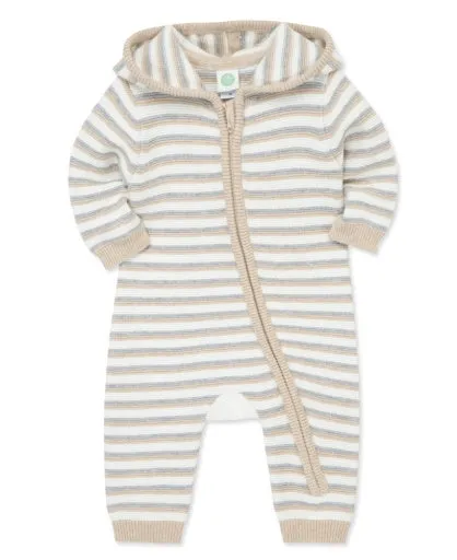 Neutral Striped Knit Coverall