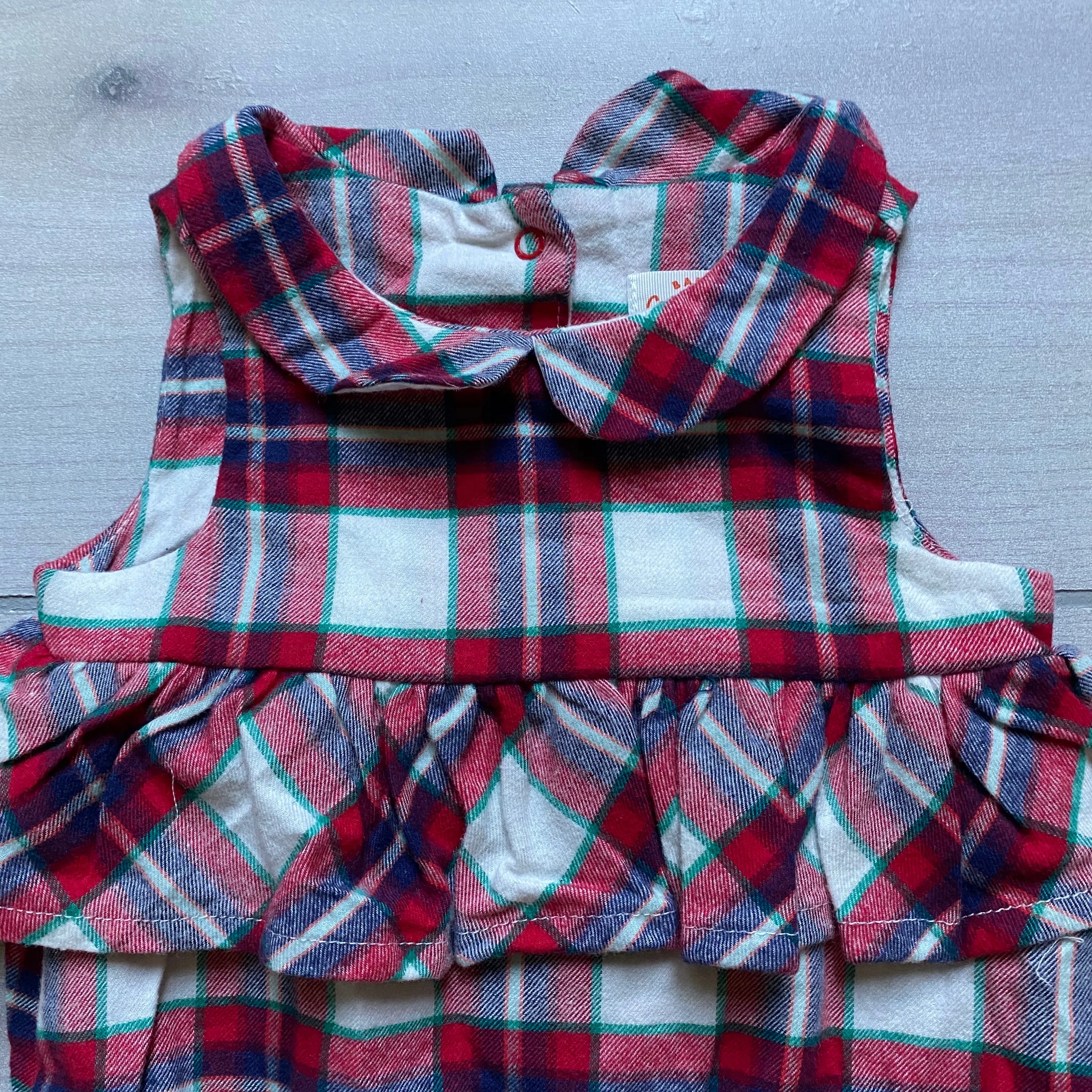 NEW Cat & Jack Flannel Collared Bubble Romper