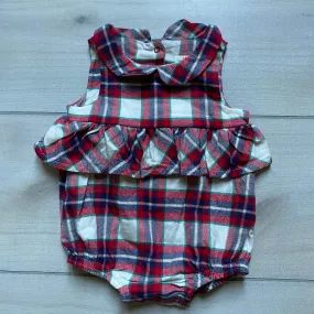 NEW Cat & Jack Flannel Collared Bubble Romper