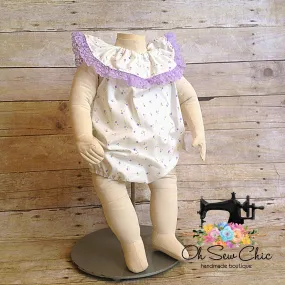 Newborn Lavender Floral & Lace Bubble Romper