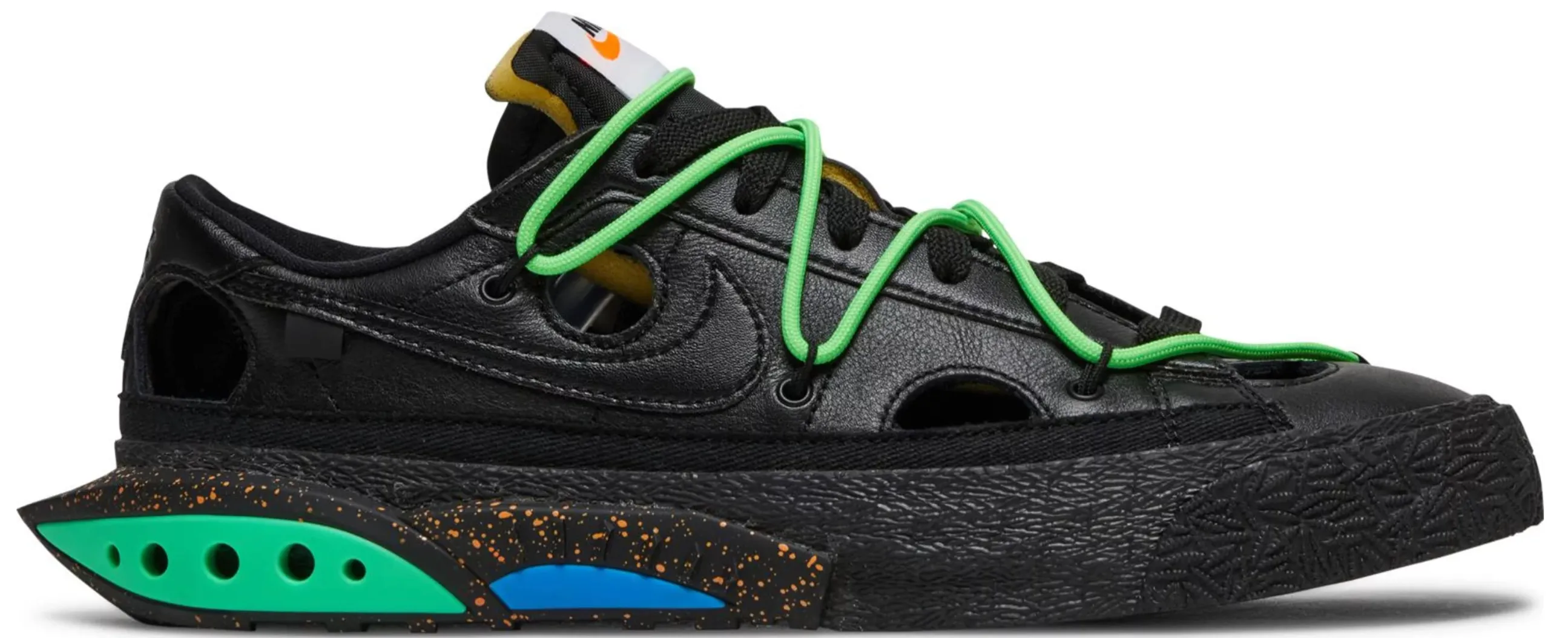 NIKE BLAZER LOW OFF-WHITE BLACK ELECTRO GREEN