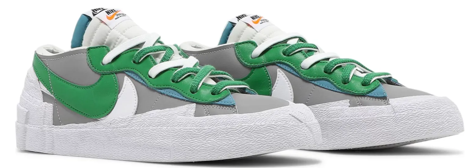 NIKE BLAZER LOW SACAI MEDIUM GREY CLASSIC GREEN