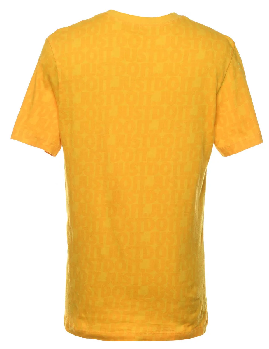 Nike Yellow Printed T-shirt - S