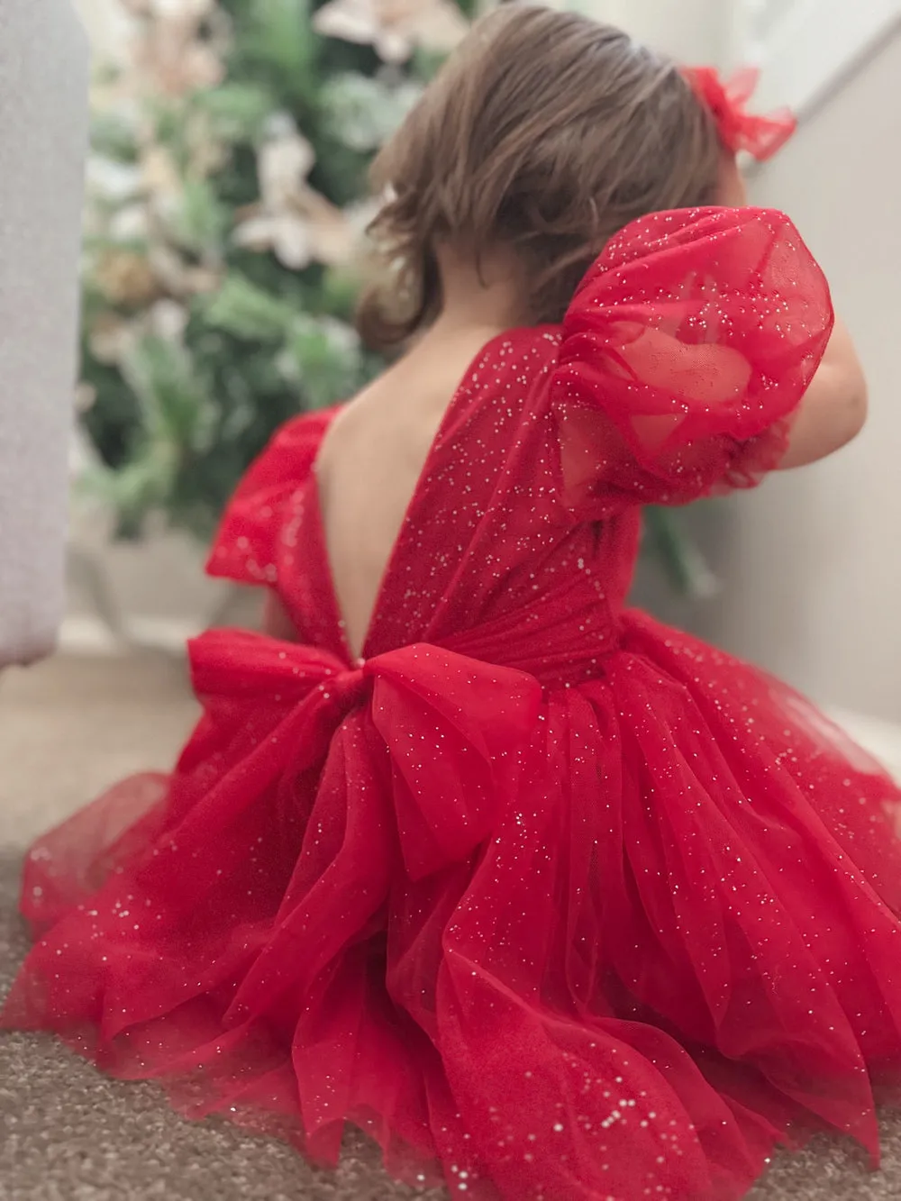 Nina Red Sparkle Christmas Romper