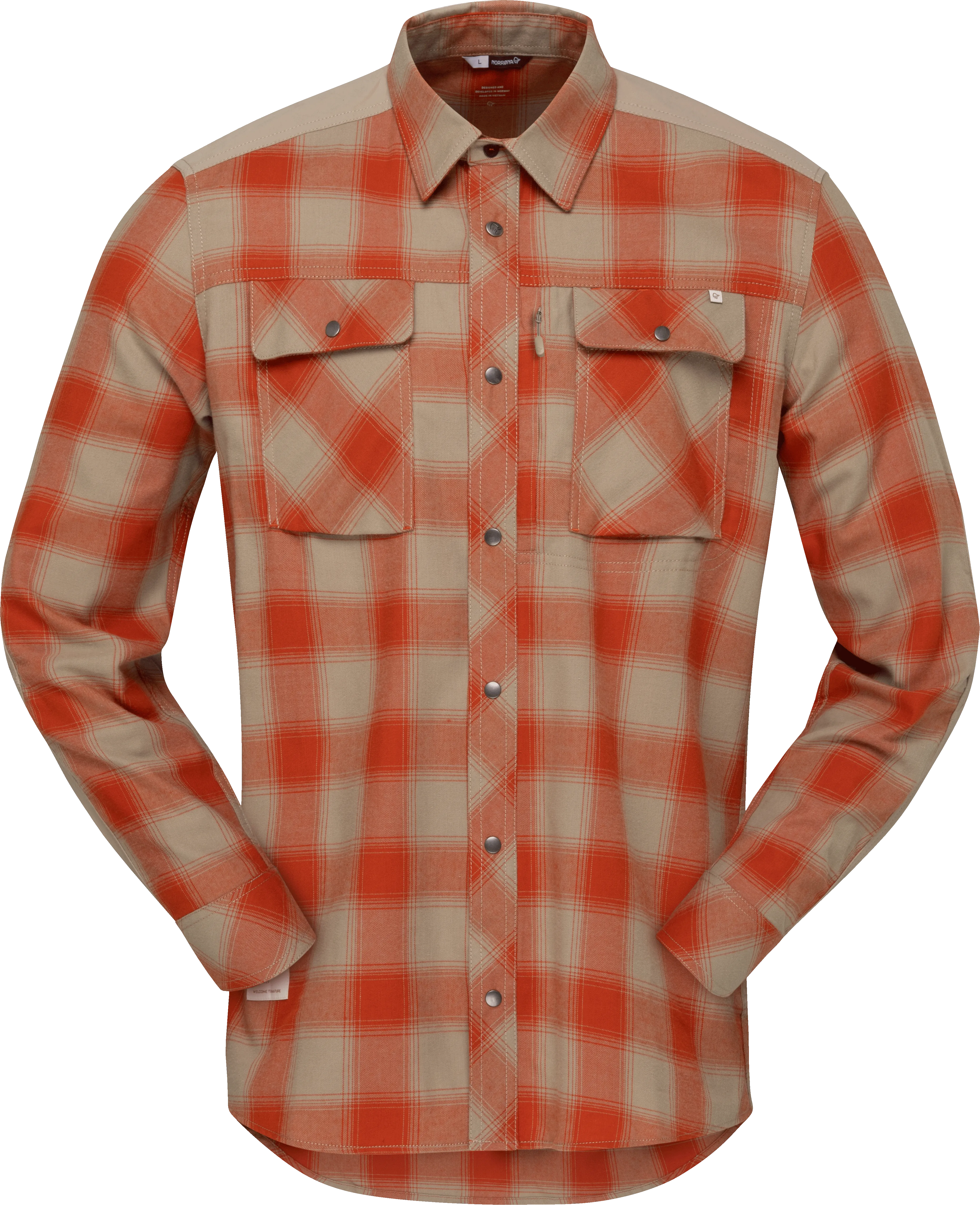 Norrøna Men&#x27;s Femund Flannel Shirt Pureed Pumpkin | Buy Norrøna Men&#x27;s Femund Flannel Shirt Pureed Pumpkin here | Outnorth