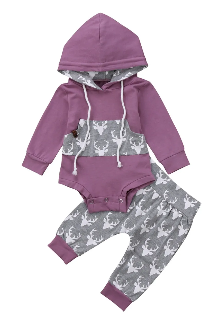 Oh Deer, Hooded Romper and High Waisted Pants #1001039