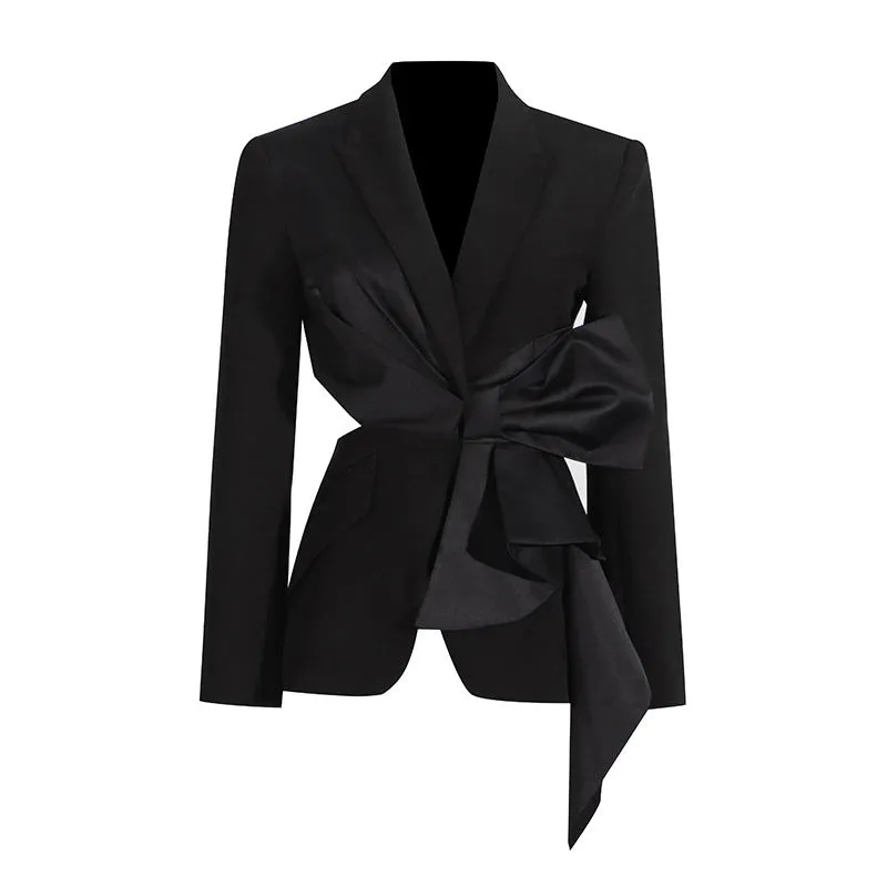 Olga Bow Decor Backless Blazer