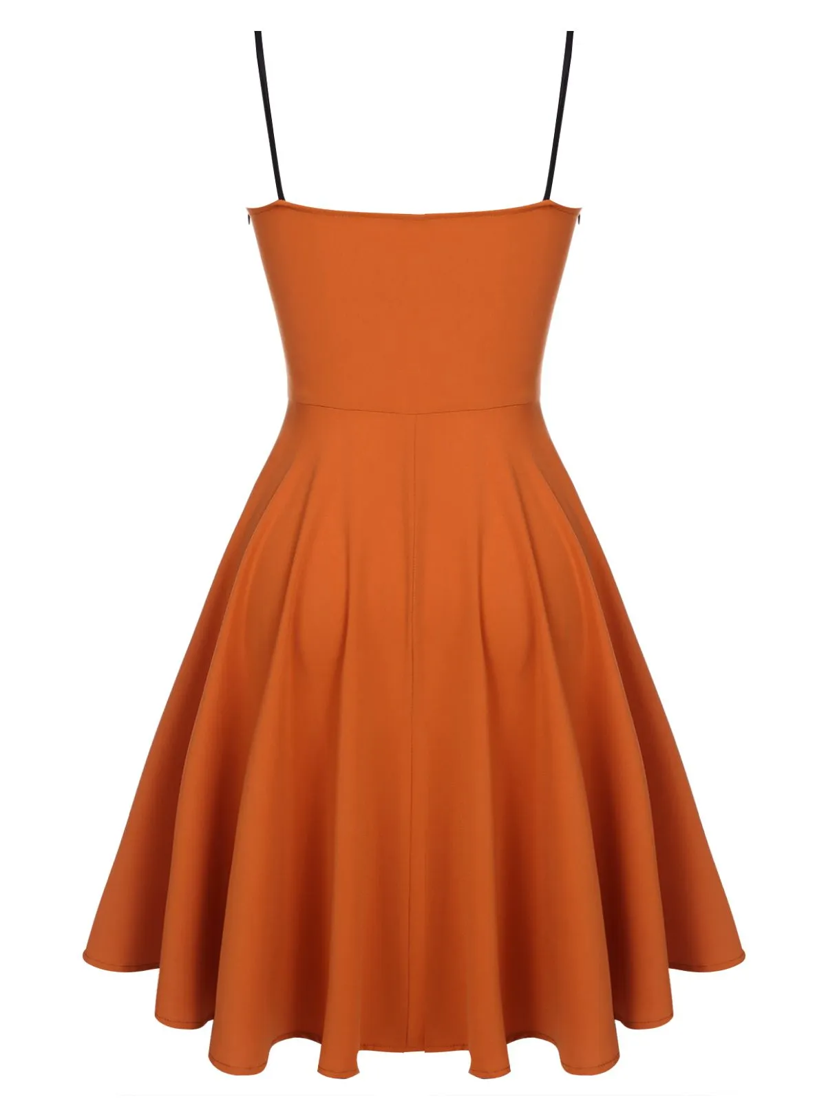 Orange 1950s Cape Pumpkin Swing Dress