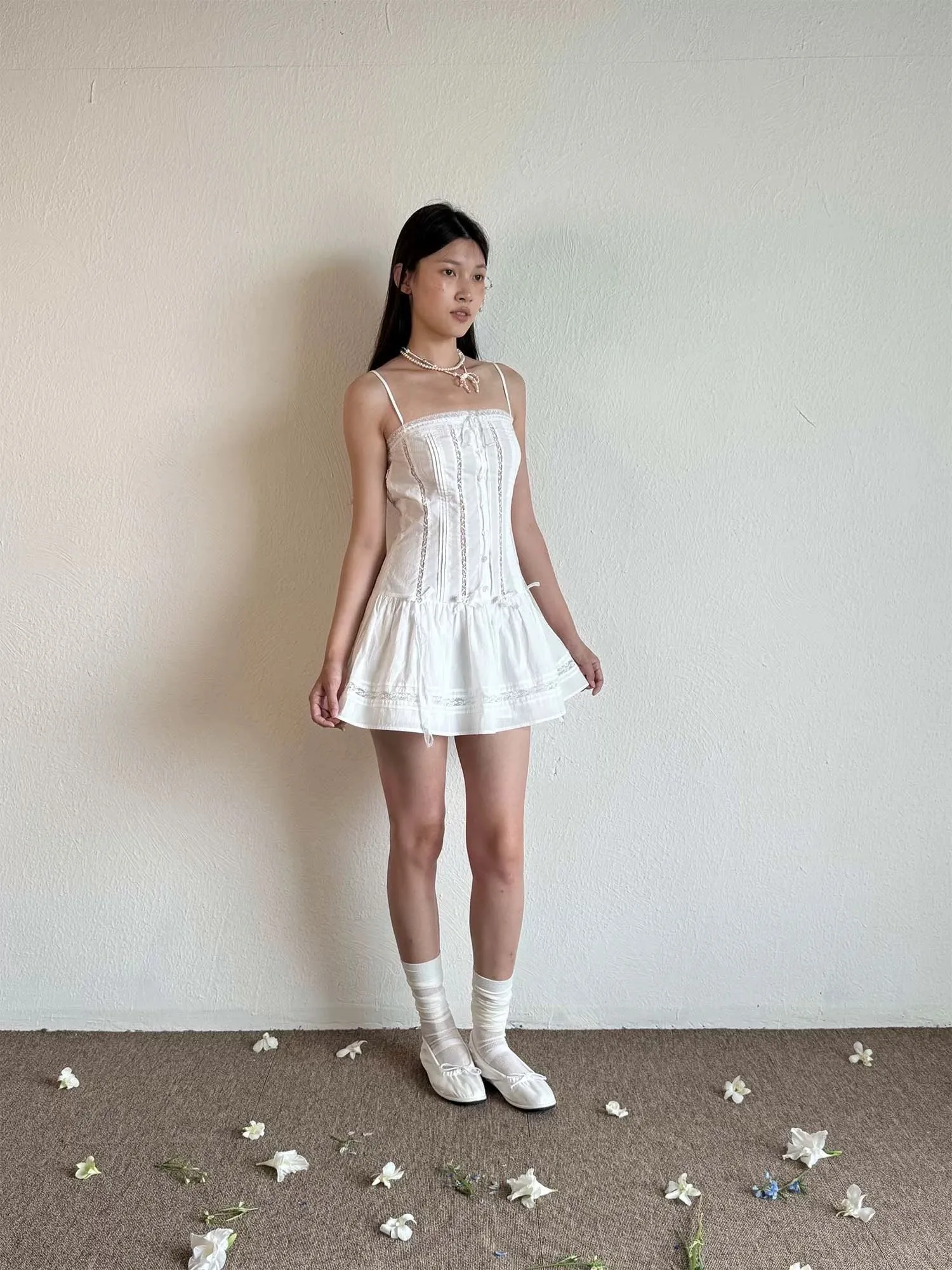 [Pacific Position] I Swear She’s An Angel - Mother Shell Button Cotton Dress