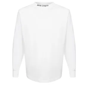 Palm Angels Double Classic Logo Long Sleeve White T-Shirt