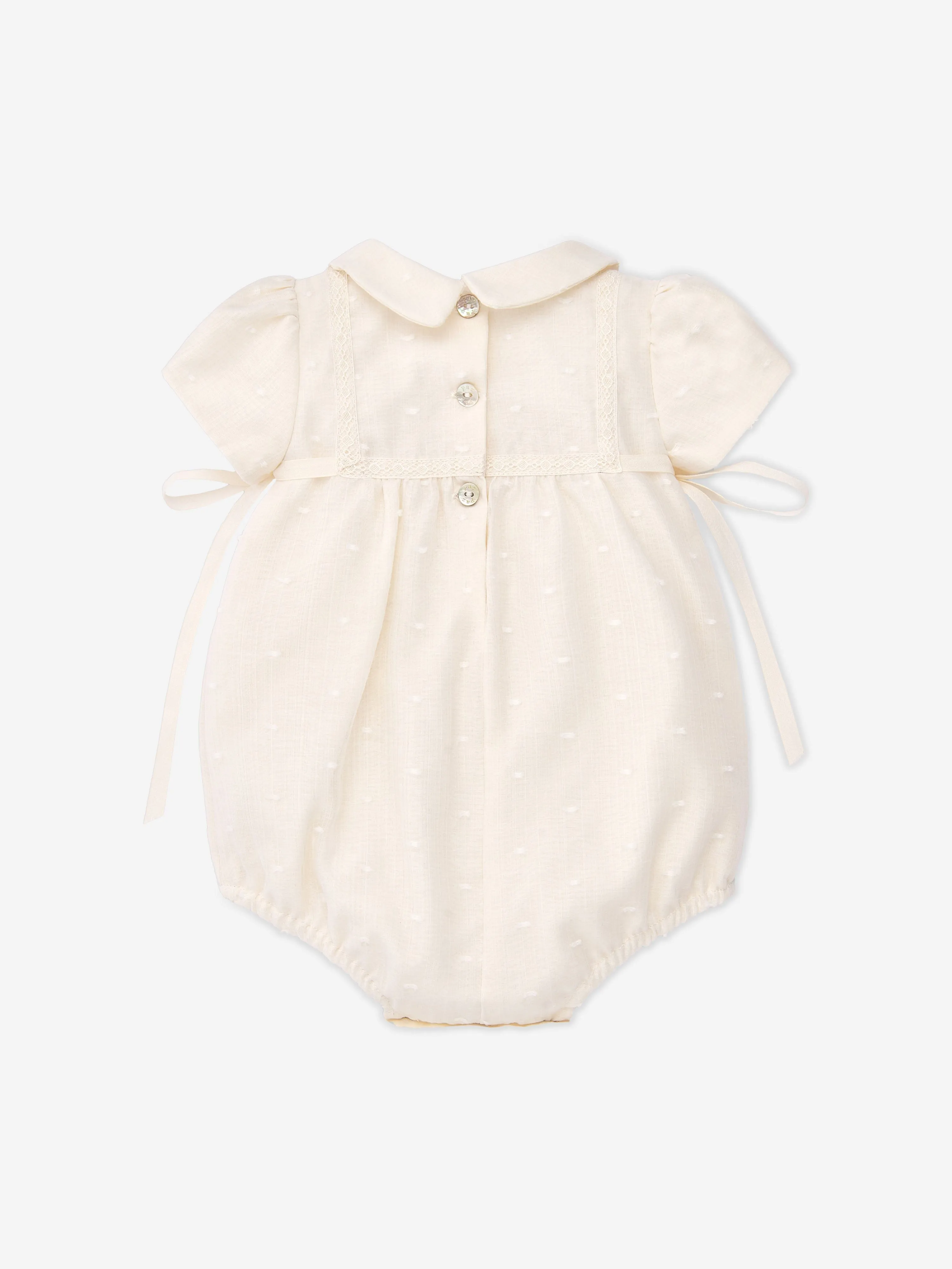 Paz Rodriguez Baby Girls Embroidered Romper in Ivory