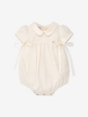 Paz Rodriguez Baby Girls Embroidered Romper in Ivory