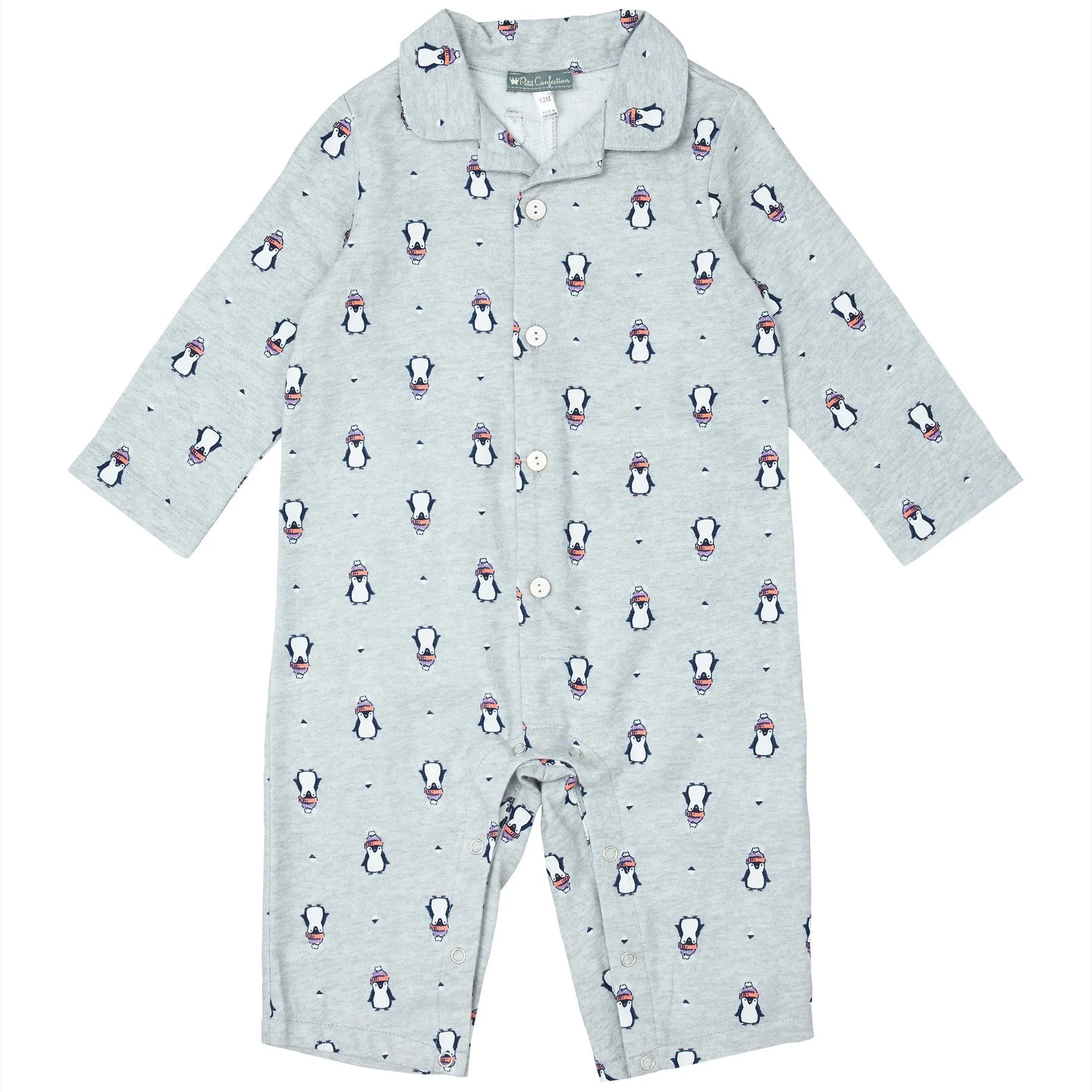 Penguin Flannel Romper