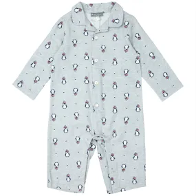 Penguin Flannel Romper