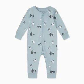 Penguin Print Clever Zip Romper