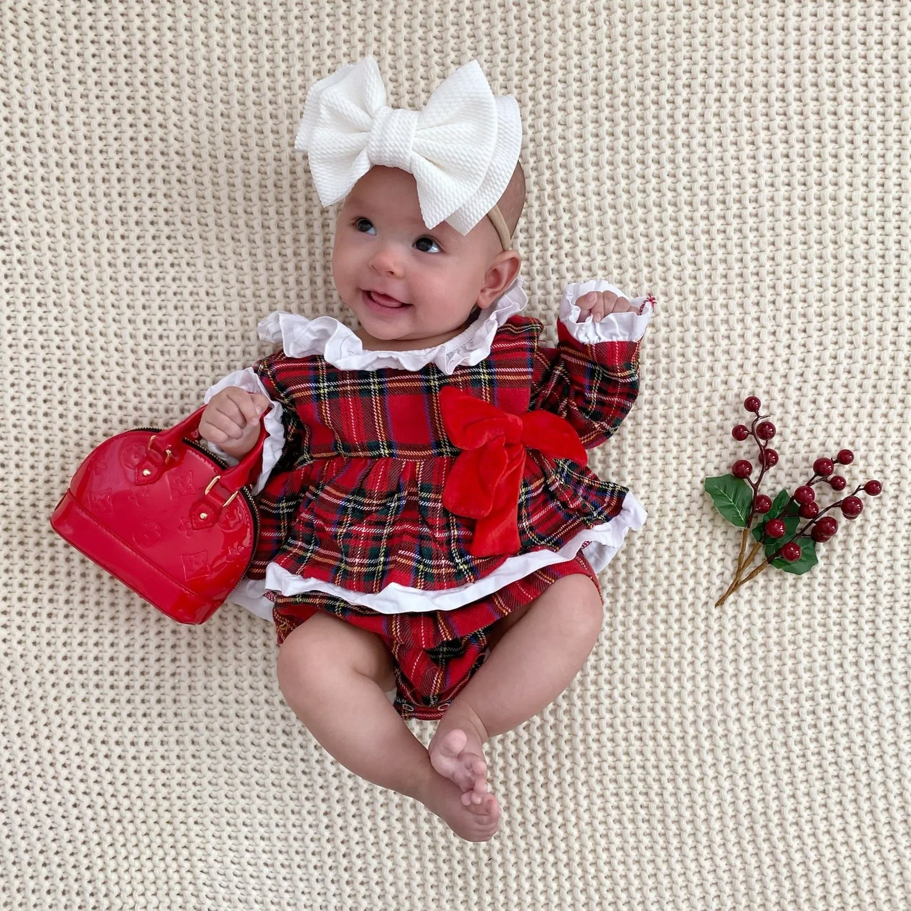 Plaid Bow Romper